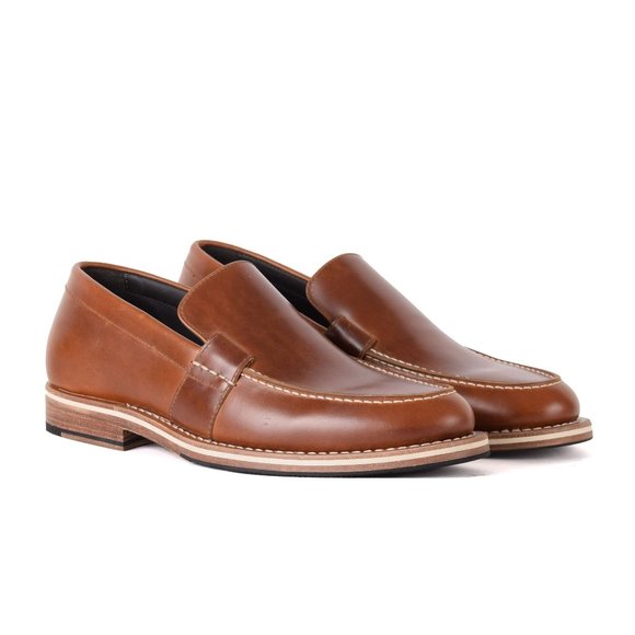 Bashwood Handmade Brown Vintage Leather Loafers